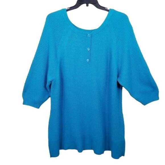 Lane Bryant Knit Turquoise Sweater - 22/24 NWT - Picture 4 of 7